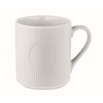 Taza de cerámica de color mate con un acabado en relieve 340ml color blanco