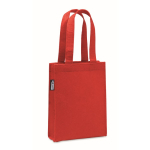 Bolsa pequeña de fieltro RPET con fuelle y asas cortas color rojo