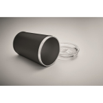 Vaso de acero inoxidable con funda extraíble de piel sintética 350ml color negro vista fotografía sexta vista