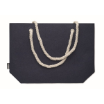 Bolsa para la playa de fieltro RPET con asa de cordón color natural color azul segunda vista