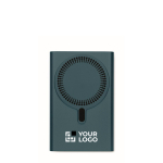 Cargador inalámbrico magnético de carga rápida y batería externa 15W color azul vista de impresión