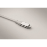 Llavero y soporte para móvil con cables de carga de 26cm color blanco vista fotografía octava vista