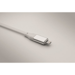 Llavero y soporte para móvil con cables de carga de 26cm color blanco vista fotografía