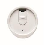 Vaso para llevar de doble pared con detalle de corcho en la base 300ml color blanco sexta vista