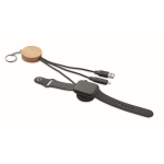 Set 4 en 1 de cables de carga y carga de reloj en llavero color negro segunda vista