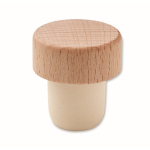 Tapón ideal para botellas de vino hecho de madera de haya color madera