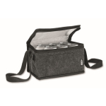 Bolsa nevera personal de fieltro RPET con bolsillo frontal 5L color gris oscuro segunda vista
