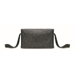 Bolsa nevera personal de fieltro RPET con bolsillo frontal 5L color gris oscuro cuarta vista