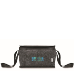 Bolsa nevera personal de fieltro RPET con bolsillo frontal 5L color gris oscuro vista de impresión
