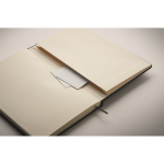 Libreta y bolígrafo con banda elástica para móvil y páginas a rayas A5 color negro vista fotografía quinta vista