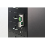 Doble nivel de burbuja con base magnética y mosquetón de transporte color plateado vista fotografía tercera vista