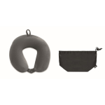 Almohada de viaje de espuma con diseño para dar soporte al cuello color gris oscuro quinta vista