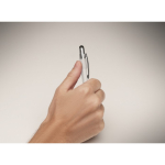 Bolígrafo antiestrés con spinner en la parte superior tinta azul color blanco vista fotografía tercera vista