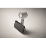 Ventilador portátil con soporte para escritorio y teléfono color blanco vista fotografía