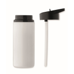 Botella de acero inoxidable reciclado con boquilla y asa 500ml color blanco octava vista