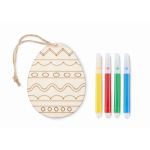 Set para pintar de un huevo de pascua para colgar y 4 rotuladores color madera