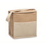 Bolsa nevera de yute con bolsillo frontal y capacidad de 3L color beige