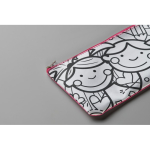 Estuche para lápices con figuras para pintar con rotuladores color rosa vista fotografía quinta vista