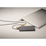 Cable de carga con detalles en bambú y personalizable 60W color madera vista fotografía segunda vista