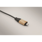 Cable de carga con detalles en bambú y personalizable 60W color madera vista fotografía quinta vista