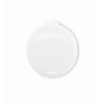 Bálsamo labial vegano con SPF10 y sabor vainilla en estuche redondo color blanco cuarta vista