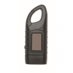 Linterna recargable por panel solar y por manivela dinamo color negro sexta vista