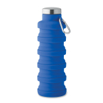 Botella plegable de silicona con mosquetón 500 ml color azul real