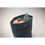 Bolsa nevera personal con cierre rolltop y asa de transporte color azul vista fotografía cuarta vista