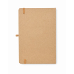 Libreta de hojas lisas con notas adhesivas y tarjetero por dentro A5 color beige tercera vista