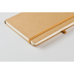 Libreta de hojas lisas con notas adhesivas y tarjetero por dentro A5 color beige vista fotografía cuarta vista