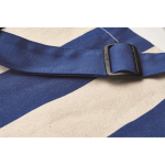 Bolsa de la playa con rayas verticales con asas y bandolera ajustable color azul real vista fotografía quinta vista