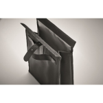 Bolsa nevera rolltop de poliéster con asa y cierre de cuero color negro vista fotografía sexta vista