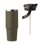 Vaso de doble pared con pajita, boquilla y asa de transporte 850ml