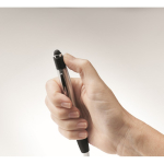 Bolígrafo con parte superior de función antiestrés tinta azul color negro vista fotografía cuarta vista