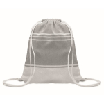 Set de mochila de cuerdas con pareo a juego rayado 180 g/m2 color gris
