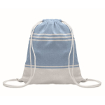 Set de mochila de cuerdas con pareo a juego rayado 180 g/m2 color turquesa