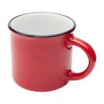 Taza de cerámica vintage con borde en color negro 240ml color rojo segunda vista frontal