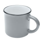 Taza de cerámica vintage con borde en color negro 240ml color gris segunda vista frontal