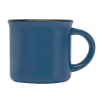 Taza de cerámica vintage con borde en color negro 240ml color azul marino vista lateral