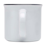 Taza de cerámica sublimable vintage con borde negro 240ml color blanco segunda vista trasera