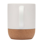 Taza de cerámica en acabado mate y base de corcho 300ml color blanco segunda vista trasera