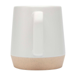 Taza de cerámica con acabado mate y base sin esmaltar 300ml color blanco segunda vista trasera