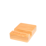 Soporte de bambú para teléfono con ángulo de visión ergonómico vista principal