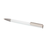 Bolígrafo de aluminio reciclado con clip de plástico tinta negra color blanco segunda vista