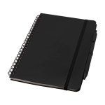Cuaderno de tapa dura de plástico reciclado A5 hojas a rayas color negro