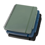 Cuaderno de tapa dura de plástico reciclado A5 hojas a rayas color negro segunda vista varios colores