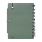 Cuaderno de tapa dura de plástico reciclado A5 hojas a rayas color verde pastel segunda vista trasera