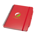 Cuaderno de tapa dura de plástico reciclado A5 hojas a rayas vista impresión tampografía