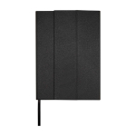 Libreta de tapa dura de plástico reciclado A5 hojas a rayas color negro segunda vista frontal