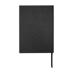 Libreta de tapa dura de plástico reciclado A5 hojas a rayas color negro segunda vista trasera